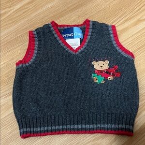 Good Guy‎ Vintage Toddler Boys Gray and Red Knit Christmas Vest 12M